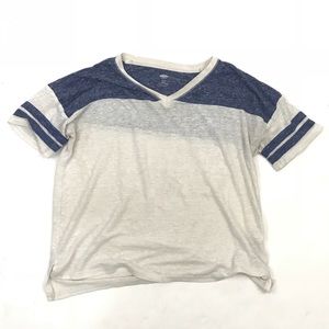 Old Navy girls blue and white jersey flowy tee